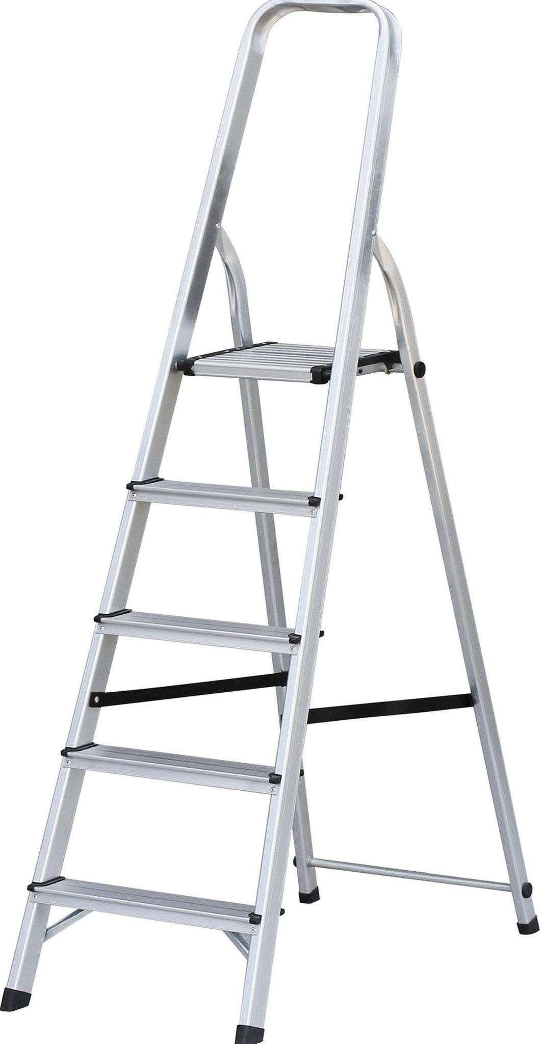 Aluminium Huishoudtrap Prof. met 5 Treden - max. 150 kg.