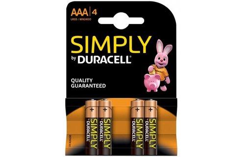 AAA batterijen Simply  1,5V   ( 4 stuks )