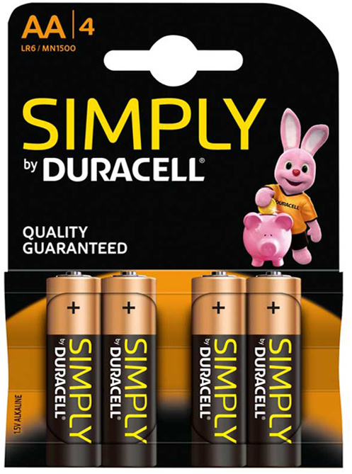 AA batterijen Simply  1,5V   ( 4 stuks ) AA batterijen Simply  1,5V   ( 4 stuks )