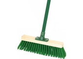 Straatbezem  pvc groen 30 cm + steel