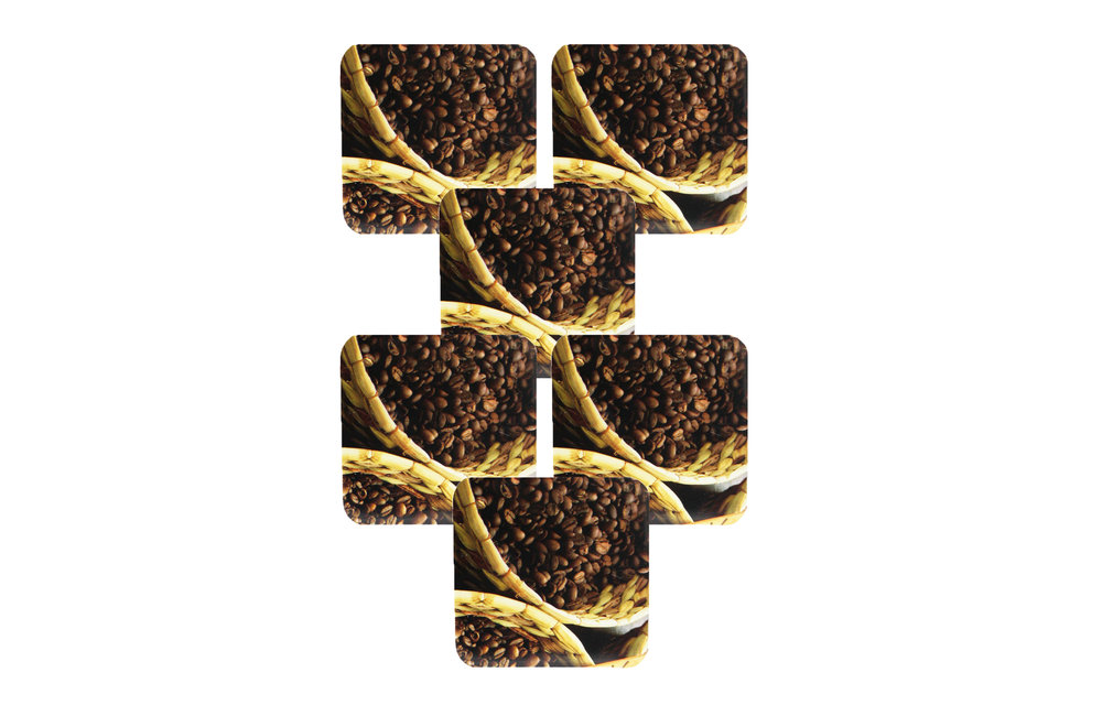 Onderzetter - set van 6 stuks - Koffiebonen Onderzetter - set van 6 stuks - Koffiebonen