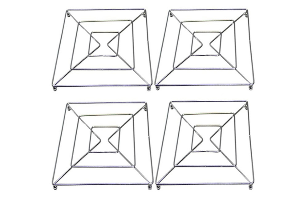 Pannenonderzetters metaal 18 x 18 cm. - set 4 stuks