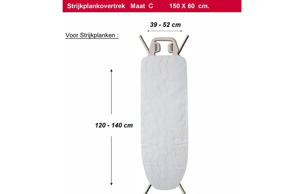 Strijkplankhoes 2 laags met elastiek C - Blue Golven Strijkplankhoes 2 laags met elastiek C - Blue Golven
