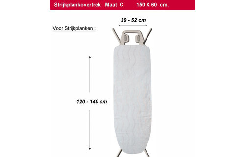 Strijkplankhoes 2 laags met elastiek C - Blue Golven