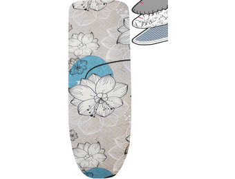 Strijkplankhoes 2 laags met elastiek C - Beige  Flower