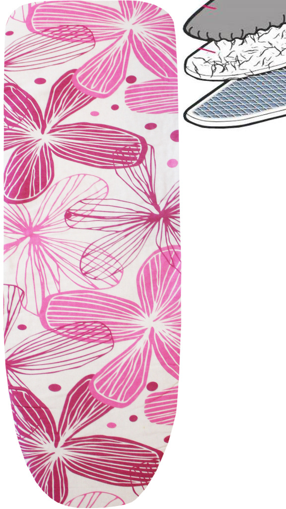 Strijkplankhoes 2 laags met elastiek C - Pink Flower Strijkplankhoes 2 laags met elastiek C - Pink Flower