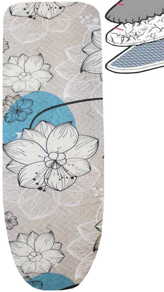 Strijkplankhoes 2 laags met elastiek A - Beige Flower Strijkplankhoes 2 laags met elastiek A - Beige Flower