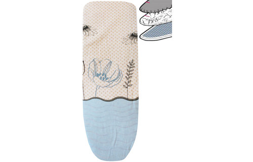 Strijkplankhoes 2 laags met elastiek A - Beige stip / Blue