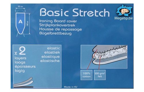 Strijkplankhoes 2 laags met elastiek A - Beige stip / Blue