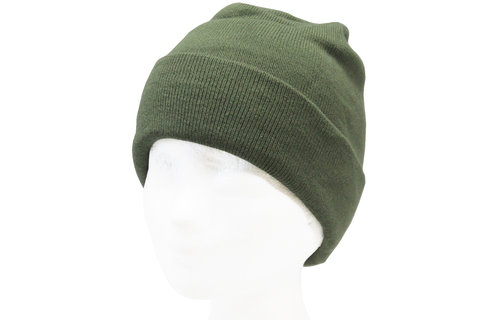 Dubbel Gebreide Muts met boord -  Kaki Dubbel Gebreide Muts met boord -  Kaki
