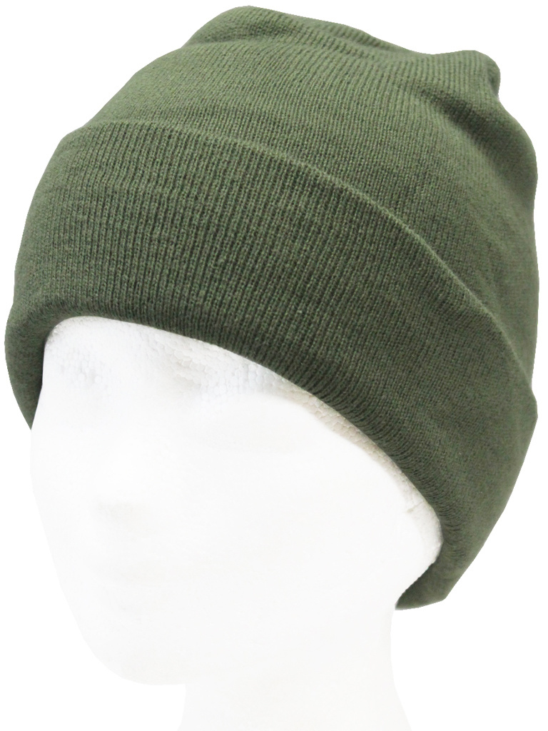 Dubbel Gebreide Muts met boord -  Kaki Dubbel Gebreide Muts met boord -  Kaki