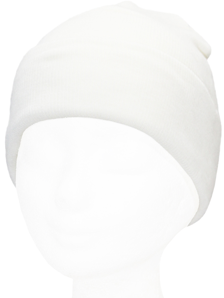 Dubbel Gebreide Muts met boord -  Ecru