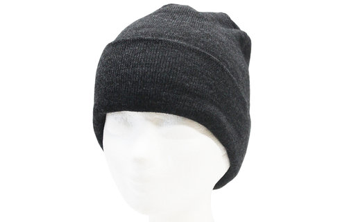 Dubbel Gebreide Muts met boord - Antraciet Grijs Dubbel Gebreide Muts met boord - Antraciet Grijs