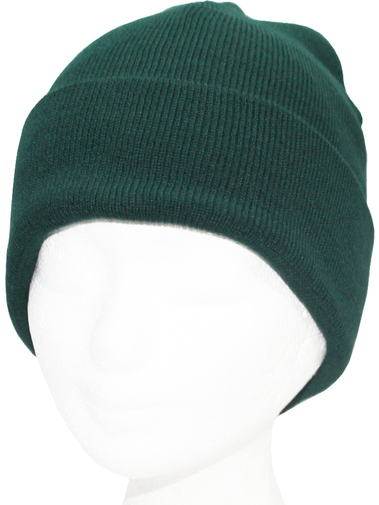 Dubbel Gebreide Muts met boord - Groen