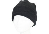 Dubbel Gebreide Muts met boord -   Zwart