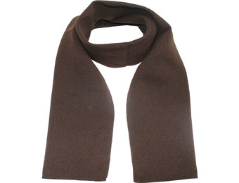 Gebreide Sjaal 150 x 22 cm. -  Bruin