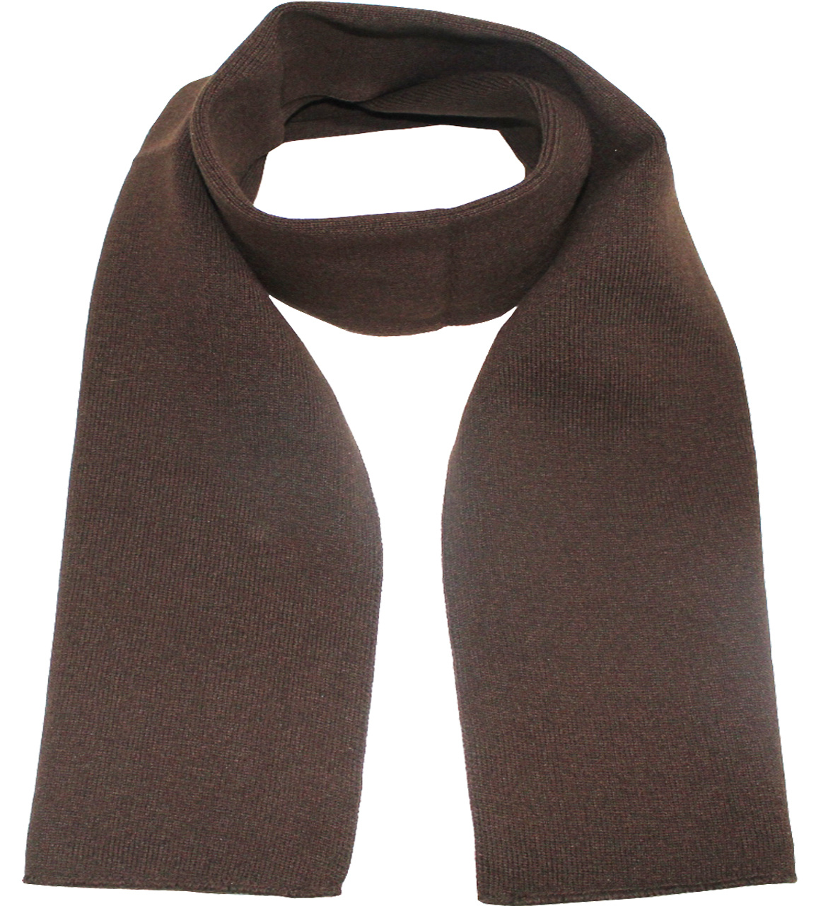 Gebreide Sjaal 150 x 22 cm. -  Bruin