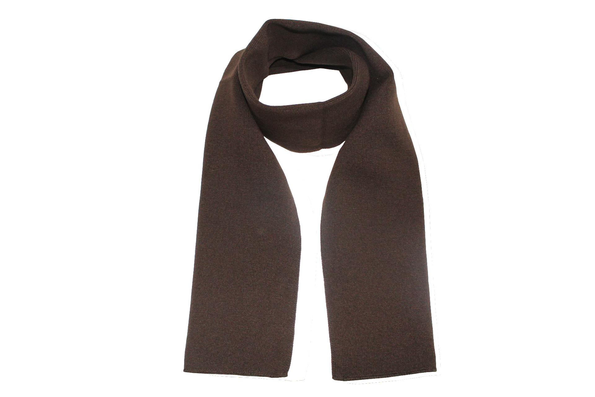 Gebreide Sjaal 150 x 22 cm. -  Bruin