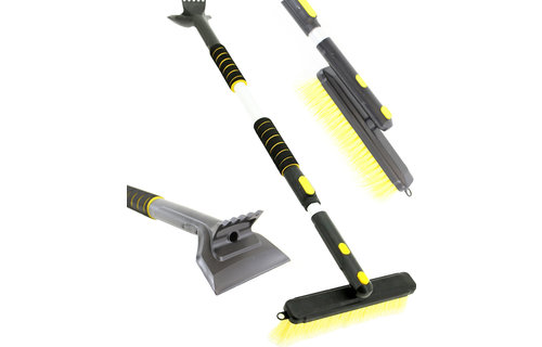 Ijskrabber met draaibare borstel, telescopisch  tot 150 cm