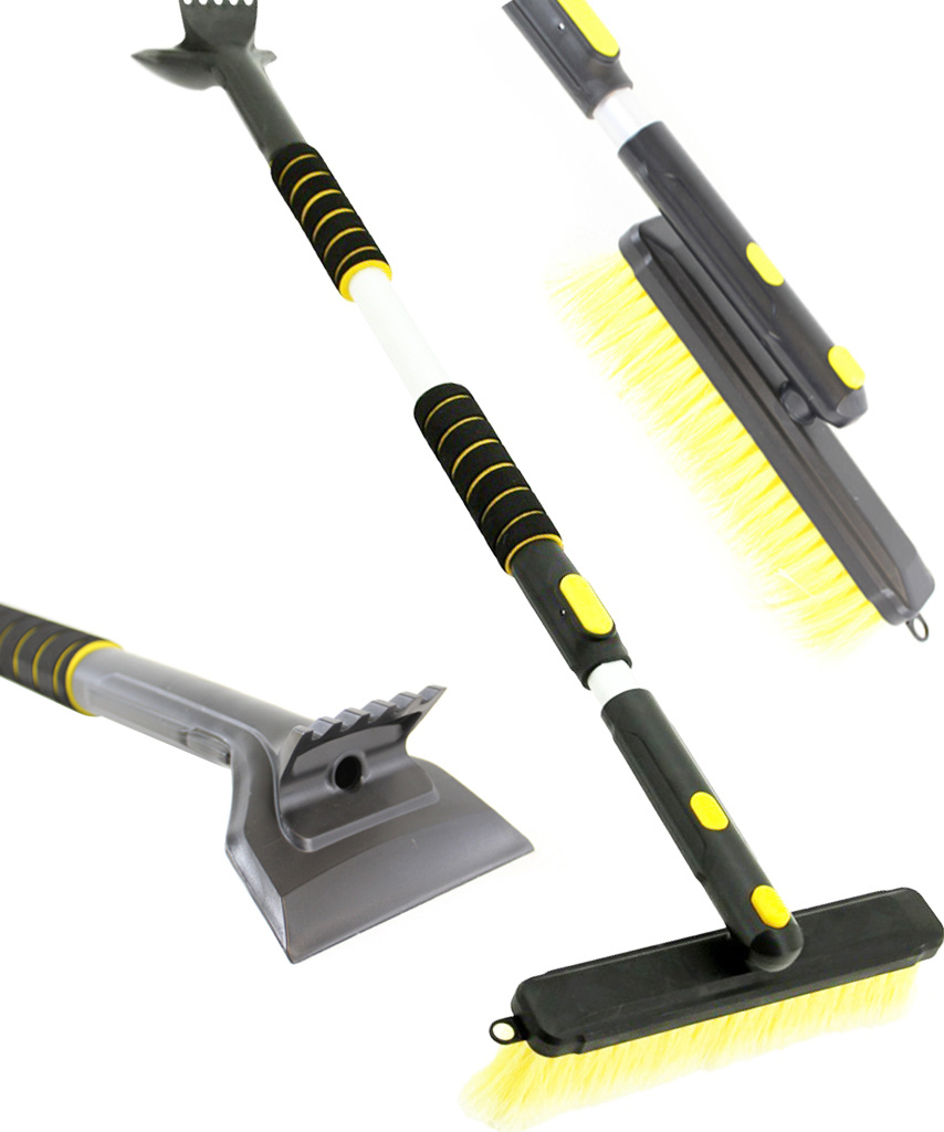 Ijskrabber met draaibare borstel, telescopisch tot 150 cm Ijskrabber met draaibare borstel, telescopisch tot 150 cm