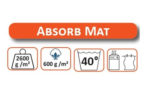 Wasbare droogloopmat Creme 70 x 125 cm.