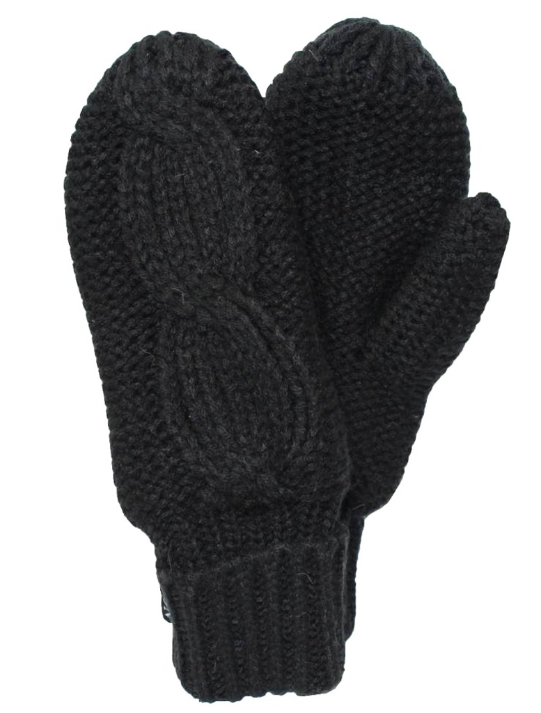 Gebreide Dames want met fleece voering Zwart