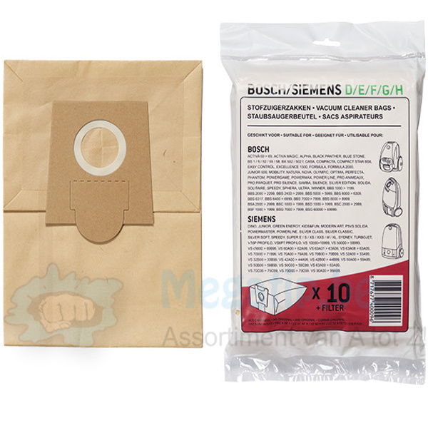 Bosch / Siemens type D/E/F/G/H Stofzuigerzakken