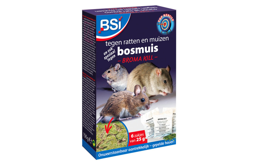 Broma Kill  tegen ratten en (bos)muizen  150g (6 x 25g)
