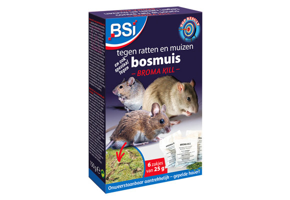 Broma Kill  tegen ratten en (bos)muizen  150g (6 x 25g)
