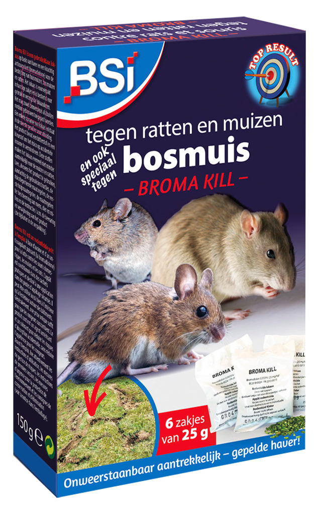 Broma Kill  tegen ratten en (bos)muizen  150g (6 x 25g)