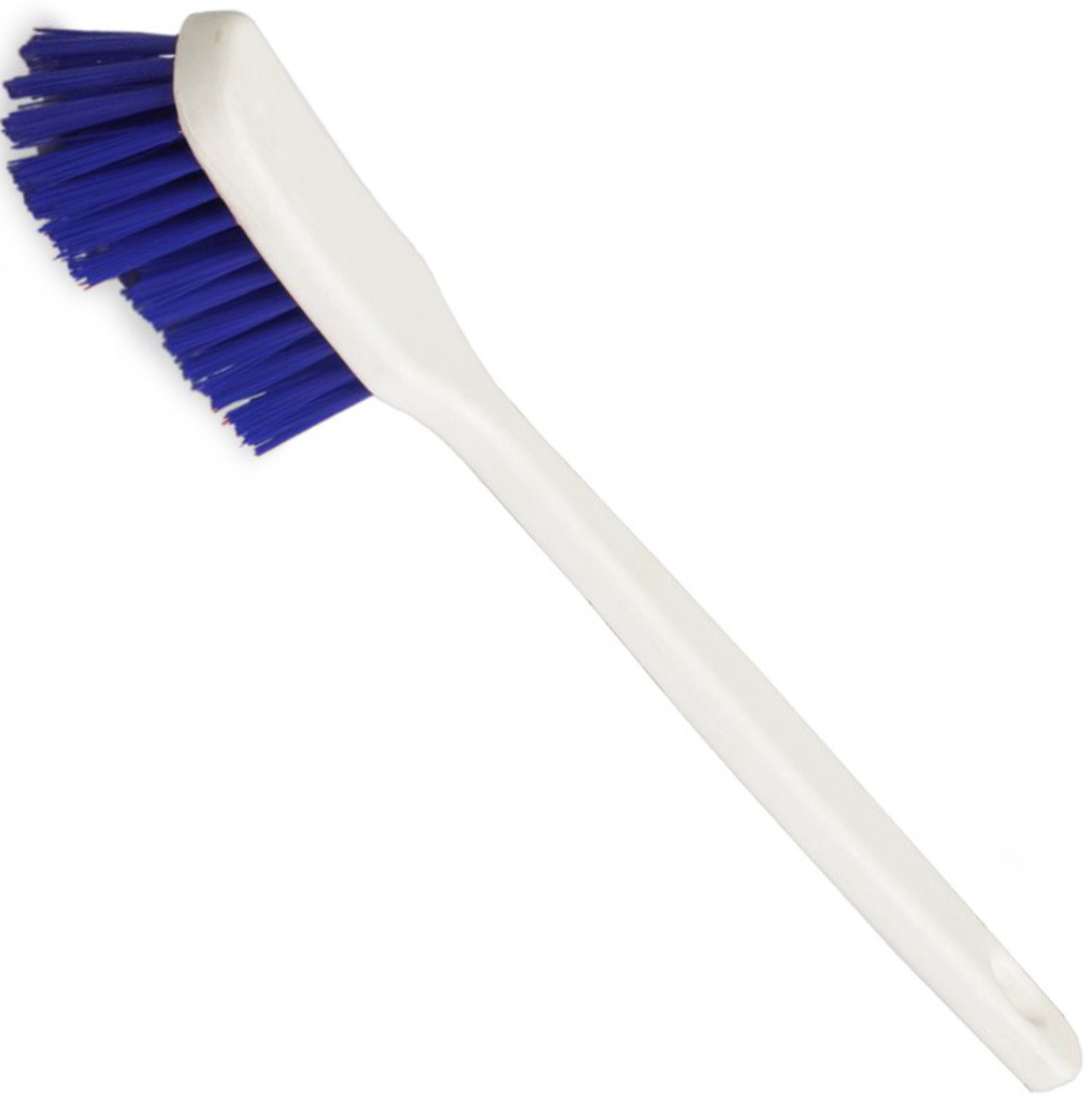 Kruikenschrobborstel Rilsan met lang handvat  37 cm.  - Blauw