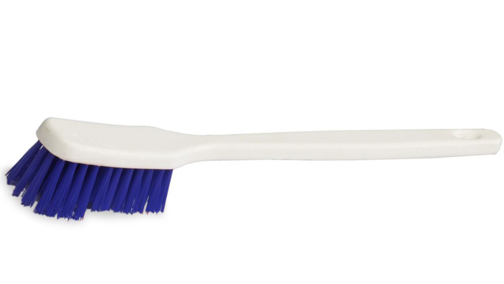 Kruikenschrobborstel Rilsan met lang handvat  37 cm.  - Blauw