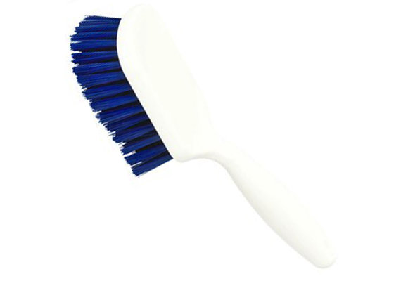 Kruikenschrobborstel Rilsan met kort handvat 25 cm. - Blauw