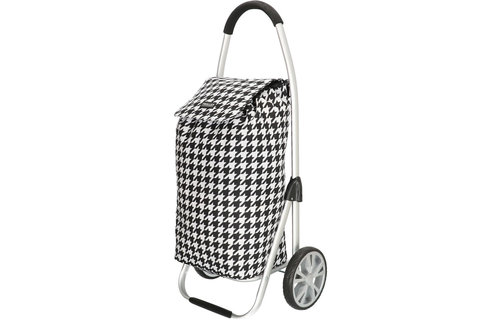 Boodschappentrolley  Zwart/Wit  48 L. Inklapbaar Aluminium