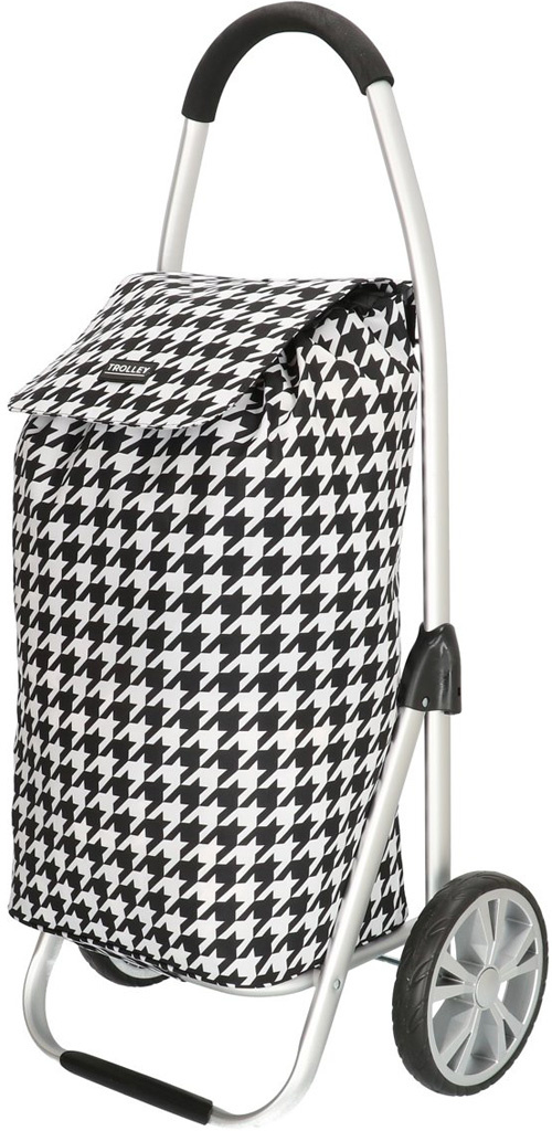 Boodschappentrolley  Zwart/Wit  48 L. Inklapbaar Aluminium