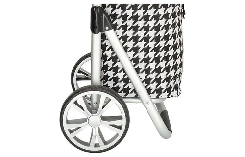 Boodschappentrolley  Zwart/Wit  48 L. Inklapbaar Aluminium