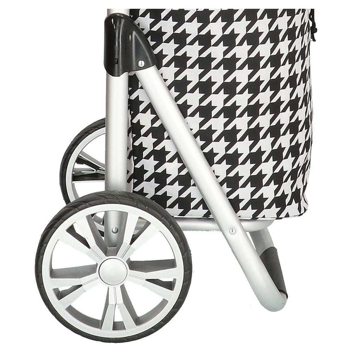 Boodschappentrolley  Zwart/Wit  48 L. Inklapbaar Aluminium