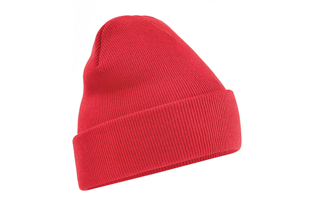 Dubbel Gebreide Muts met boord - Rood Dubbel Gebreide Muts met boord - Rood