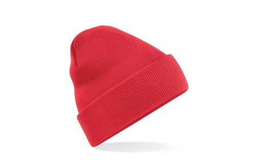 Dubbel Gebreide Muts met boord - Rood