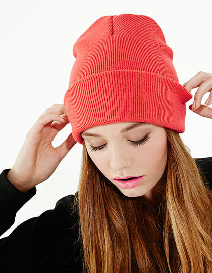 Dubbel Gebreide Muts met boord - Rood