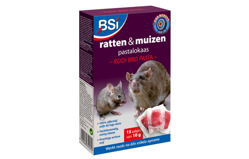 Rodi Bro Pasta tegen ratten en muizen 150gr (15x10g)