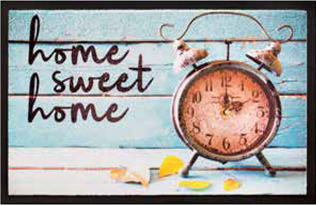 Schoonloopmat 45 x 75 cm -  Home Sweet Home Clock