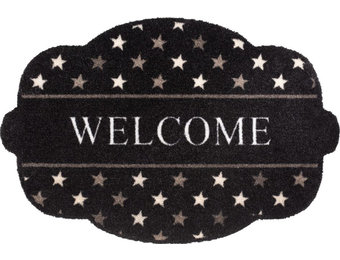 Wasbare Schoonloopmat Welcome Stars  Shape  50 x 75 cm.