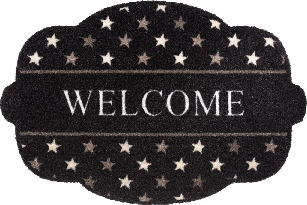Wasbare Schoonloopmat Welcome Stars  Shape  50 x 75 cm.