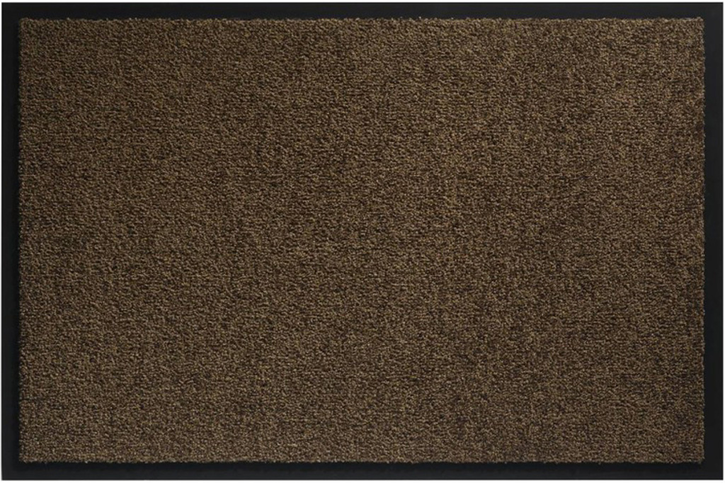 Wasbare schoonloopmat Bruin / Teak 80x120 cm.