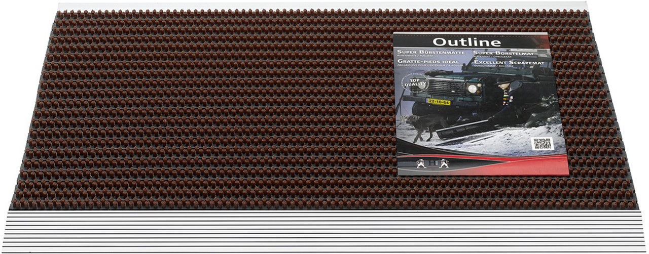 Deurmat / Borstelmat Outline  50x80 cm  Bruin