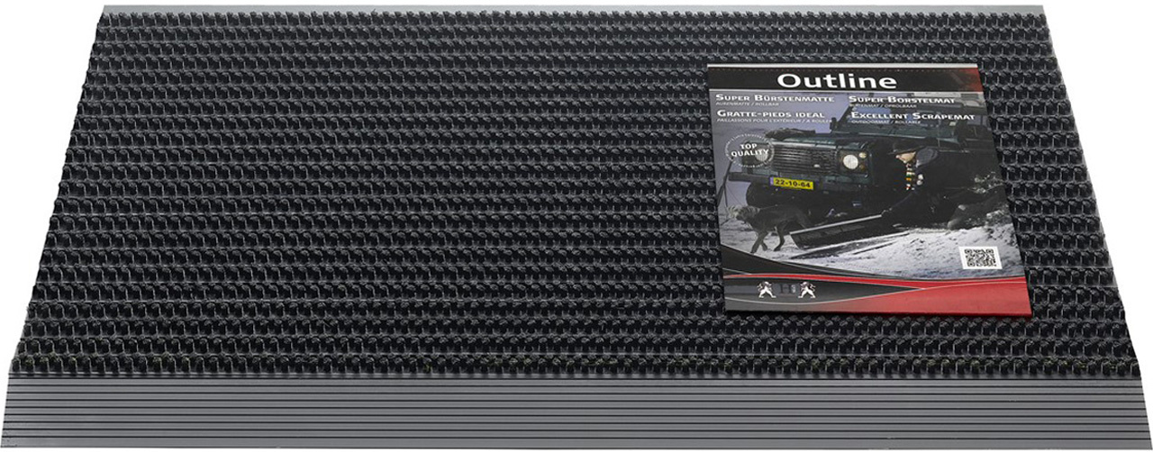 Deurmat / Borstelmat Outline  50x80 cm  Zwart