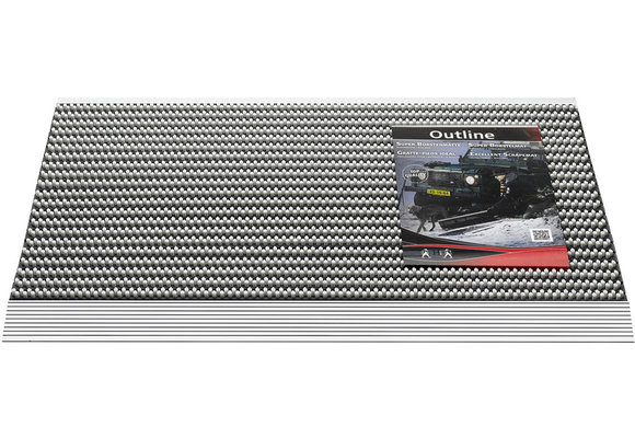 Deurmat / Borstelmat Outline  50x80 cm  licht Grijs