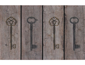 Rubber Deurmat keys  45 x 75 cm.