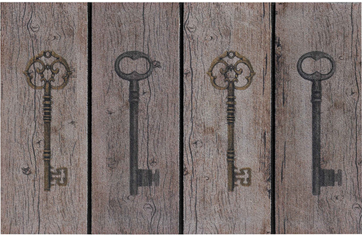 Rubber Deurmat keys  45 x 75 cm.
